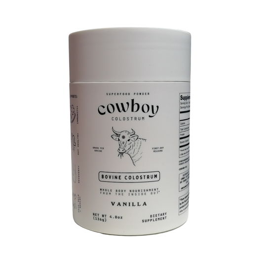 Cowboy Bovine Colostrum Superfood Vanilla Powder, 4.8 oz / 136 g