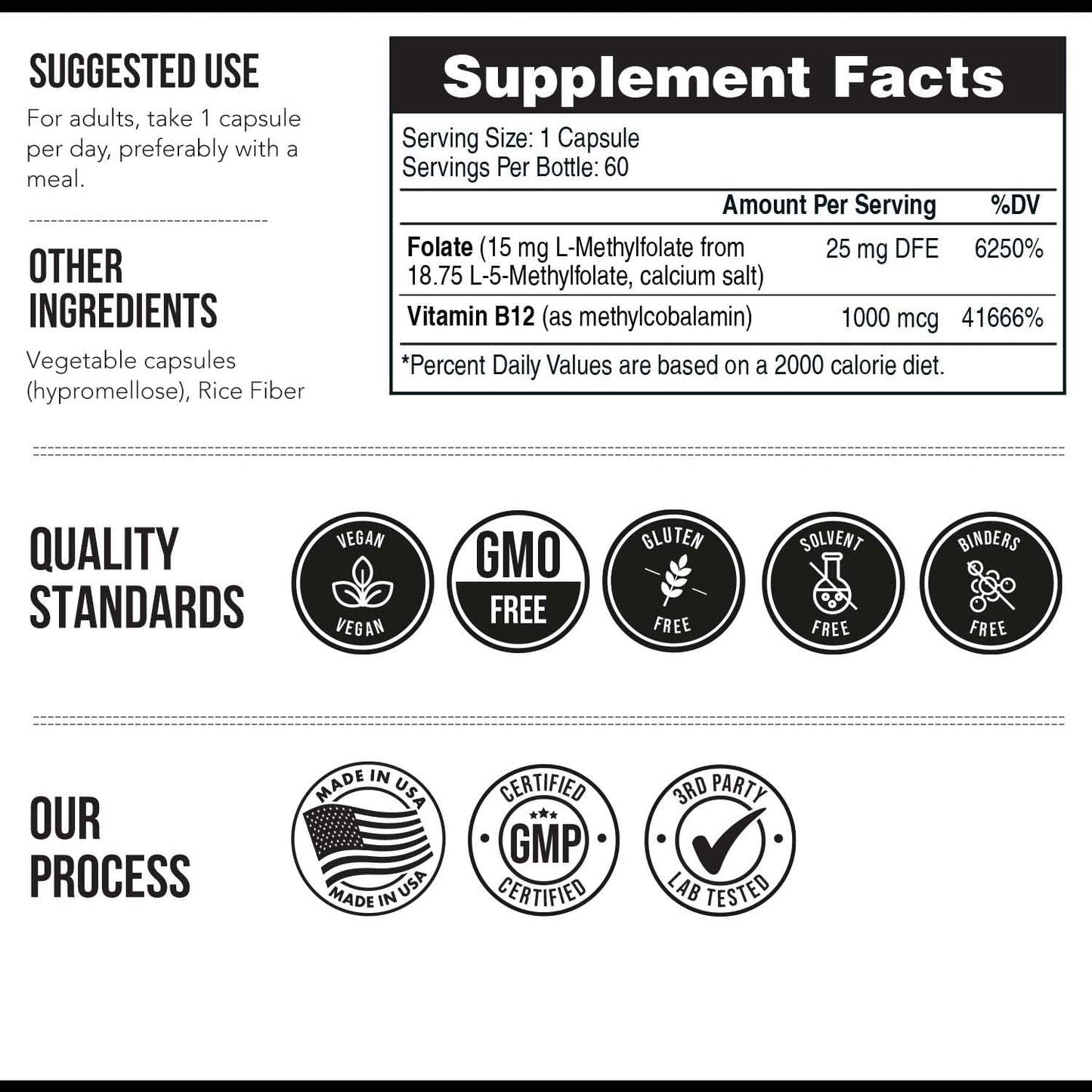 Triquetra 5 MTHF Maximum Strength 15mg 1000mcg 60 Capsules