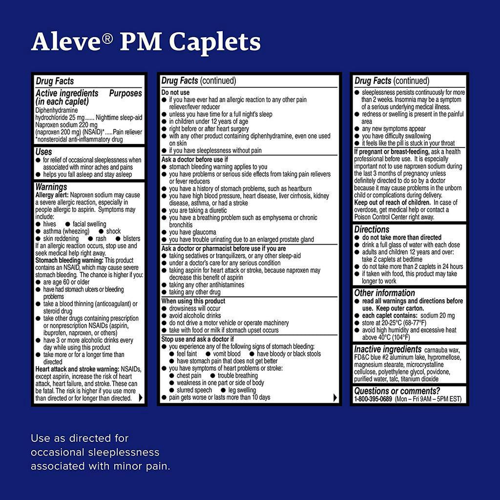 Al e ve PM Caplets, Nighttime Sleep Aid, Reliever, 80 Caplets (Easy Open Cap)