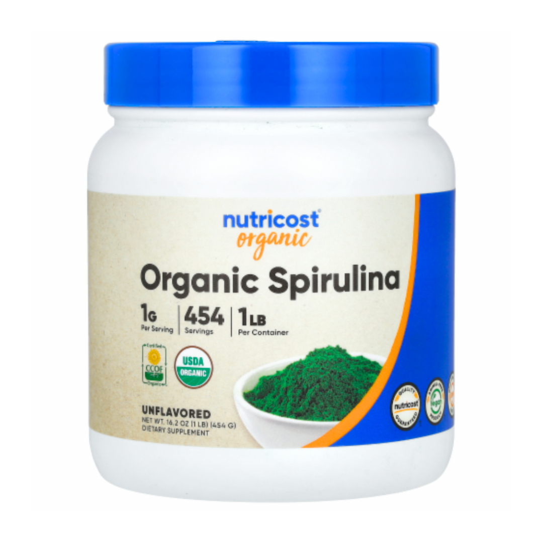 Nutricost Organic Spirulina Unflavored Powder Supplement 16.2oz / 454g