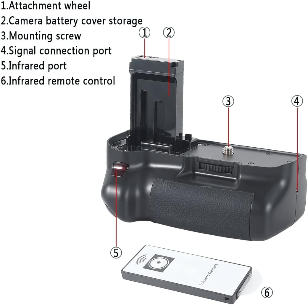 DSTE Battery Grip Fits for Canon 100D (100DH Replacement)