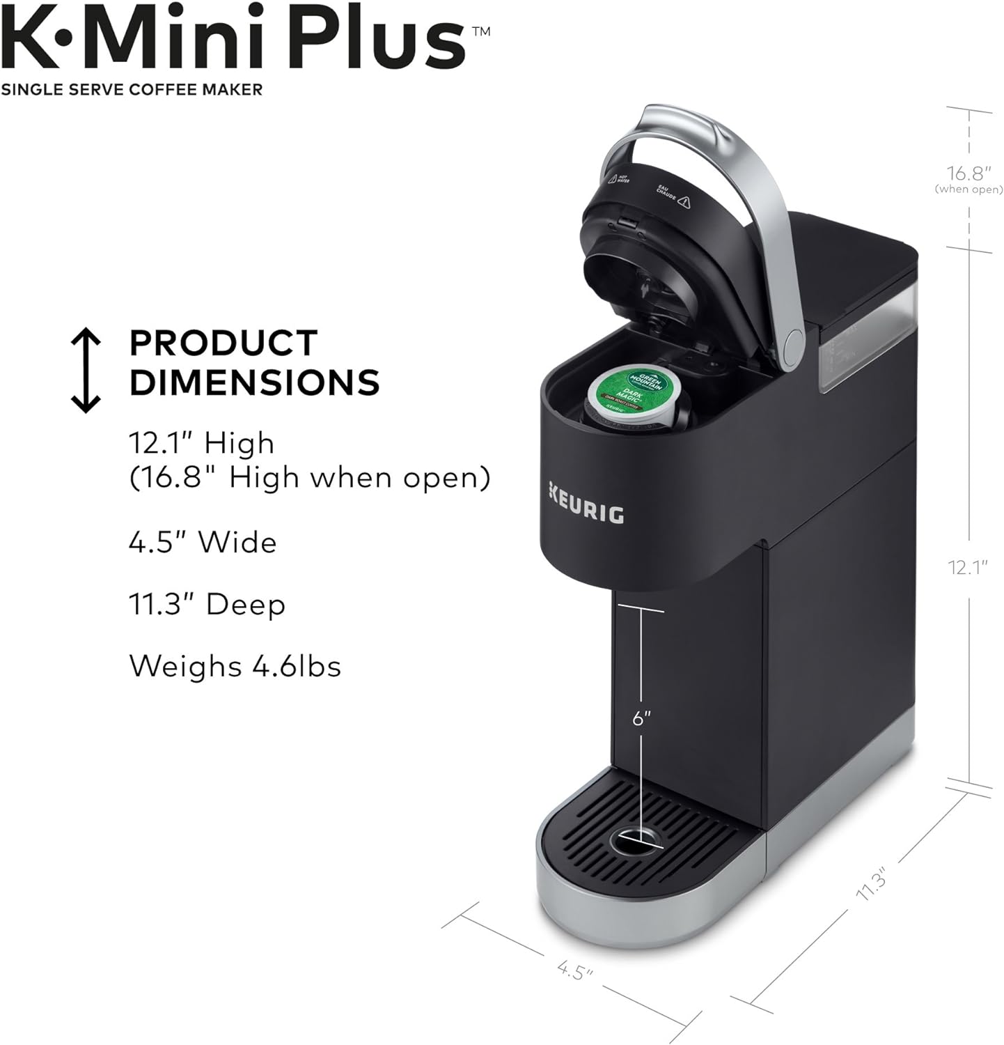 Keurig K-Mini Plus Single Serve Coffee Maker (Black)
