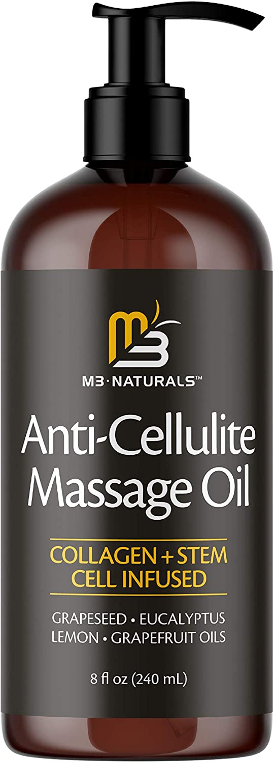 M3 Naturals Anti Cellulite Massage Oil Infused with Collagen 8 fl oz