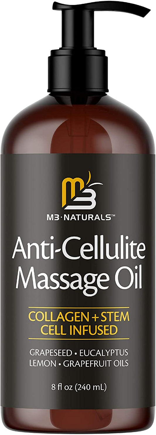M3 Naturals Anti Cellulite Massage Oil Infused with Collagen 8 fl oz