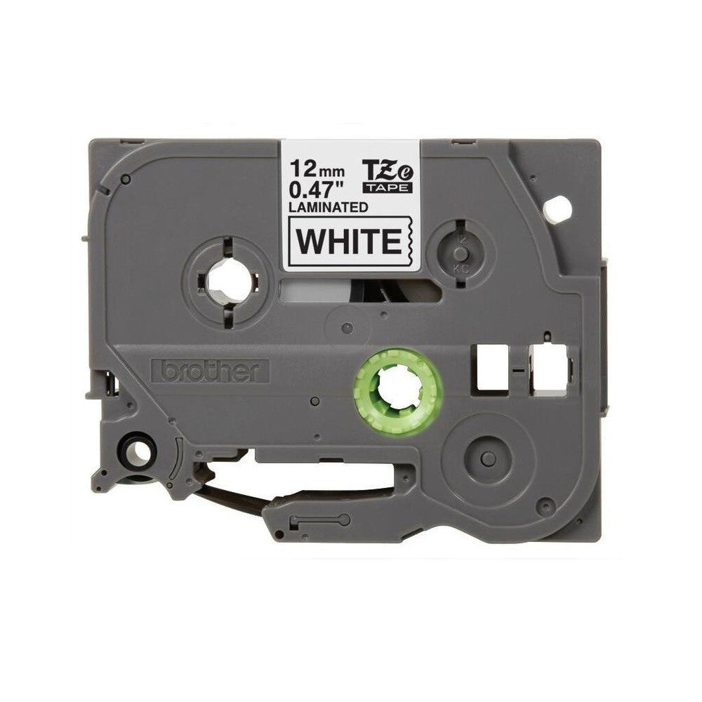 Brother TZe2312PK P-touch Laminated Black On White Tape, 2 Tapes, Total 52.4 ft / 16 m