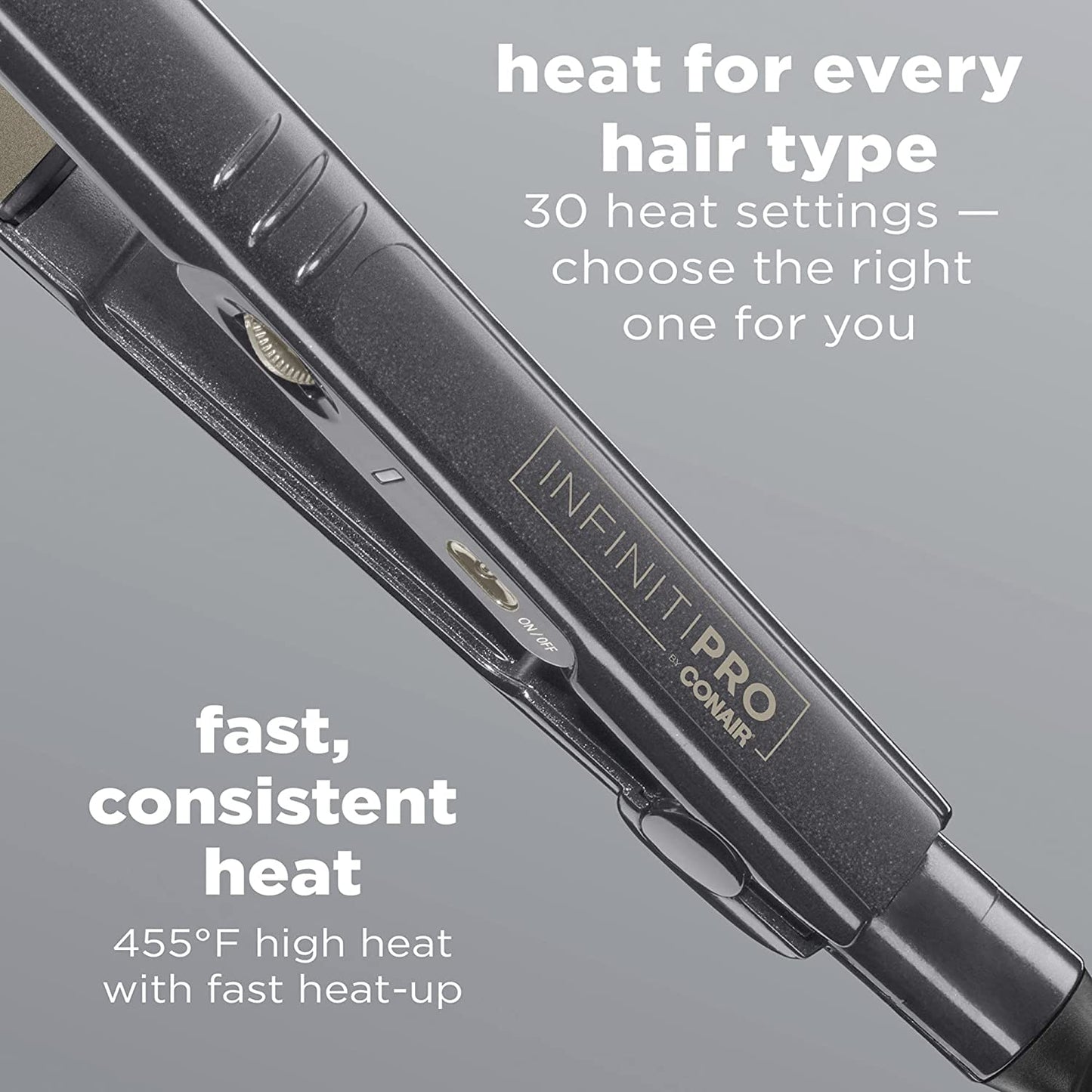 INFINITIPRO BY CONAIR Tourmaline Ceramic Flat Iron, 1-inch, 120 V