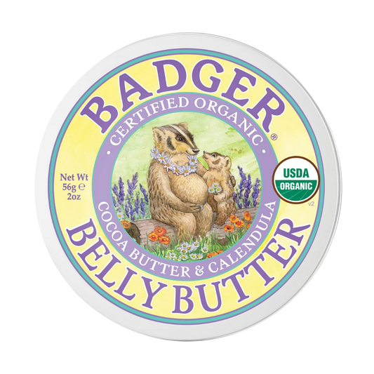 Badger Belly Butter Cocoa Butter & Calendula Pregnant Belly Butter for Stretched Skin 20z (25 g)