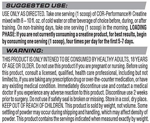 Cellucor Micronized Creatine Monohydrate Powder, COR-Performance Series, Unflavored, 72 Servings