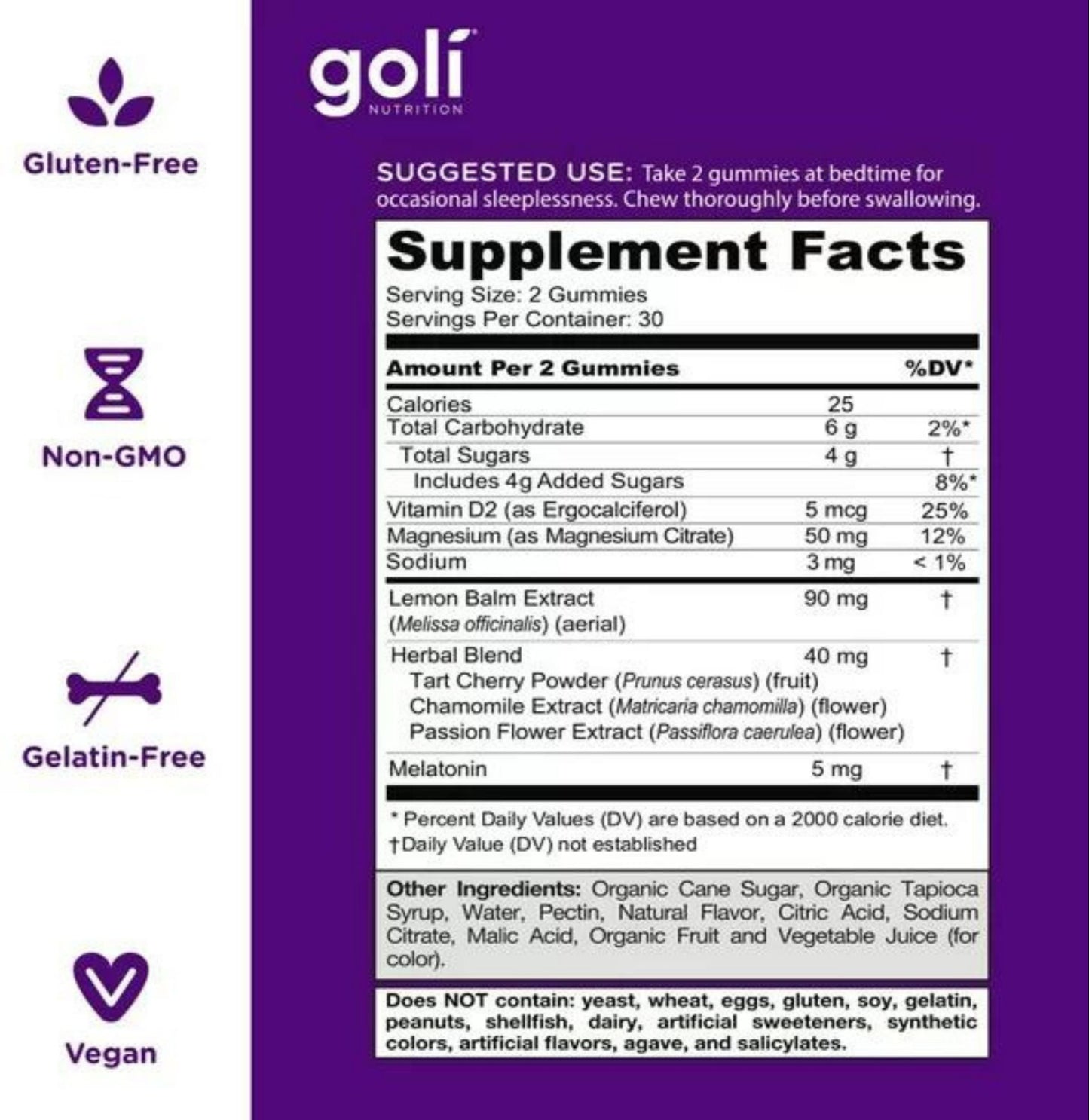 Goli Nutrition Dreamy Sleep Gummies Supplement 60 Pieces