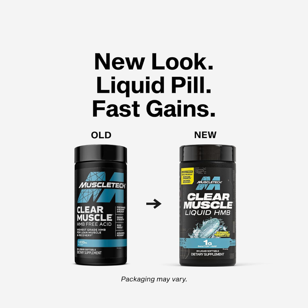 Muscletech Clear Muscle HMB Free Acid For Lean Muscle & Recovery 1,000mg BetaTor / 42 Liquid Softgels