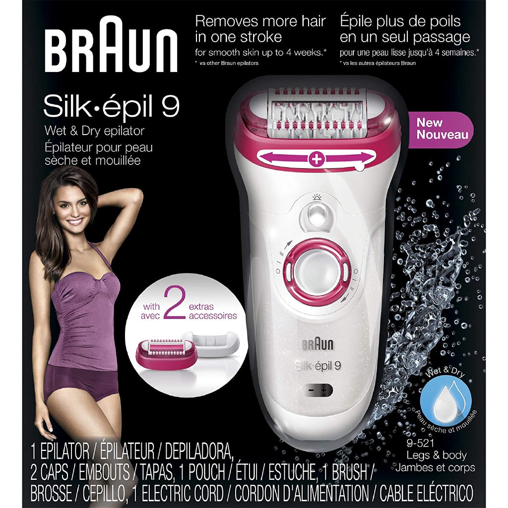 Braun Silk Epil 9 9-521 Women's Epilator, Electric Hair Removal