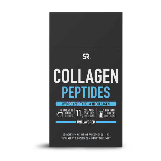 Sports Research Collagen Peptides Powder Hydrolized Type I & III Collagen for Better Absorption, Travel Pack (20 Packets) Unflavored