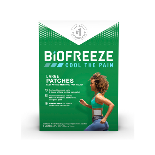 Biofreeze Cool the Pain Large Patches Menthol-Pain Relieving Patch 5 Large Patches