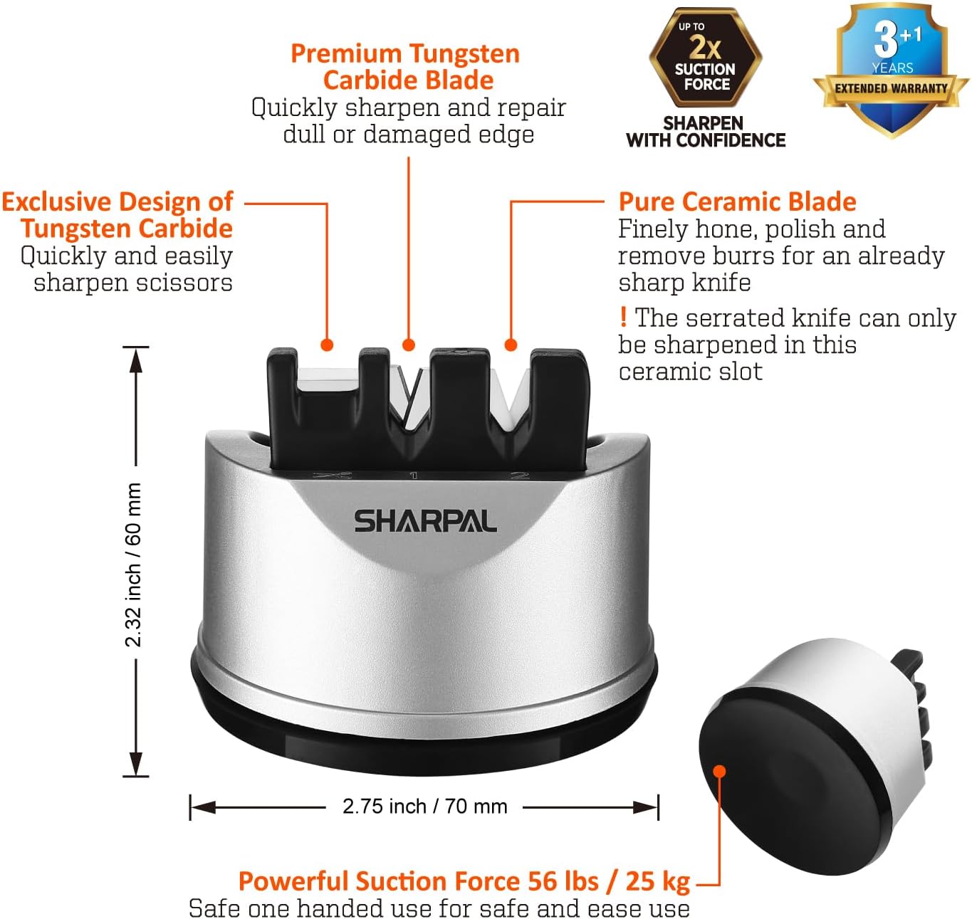 Sharpal Kitchen Knife and Scissors Sharpener, 1 Count