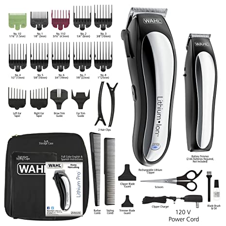 Wahl Lithium Ion Complete Rechargeable Cordless Model 79600-2101P Haircut & Touch Up Kit