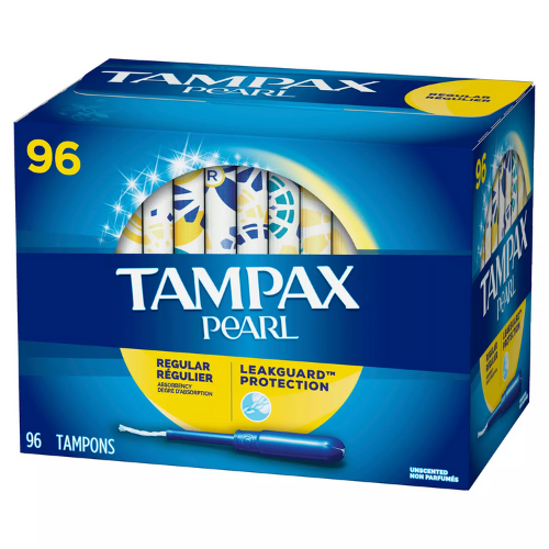 TAMPAX Pearl Unscented Tampons, Regular, 96 Count