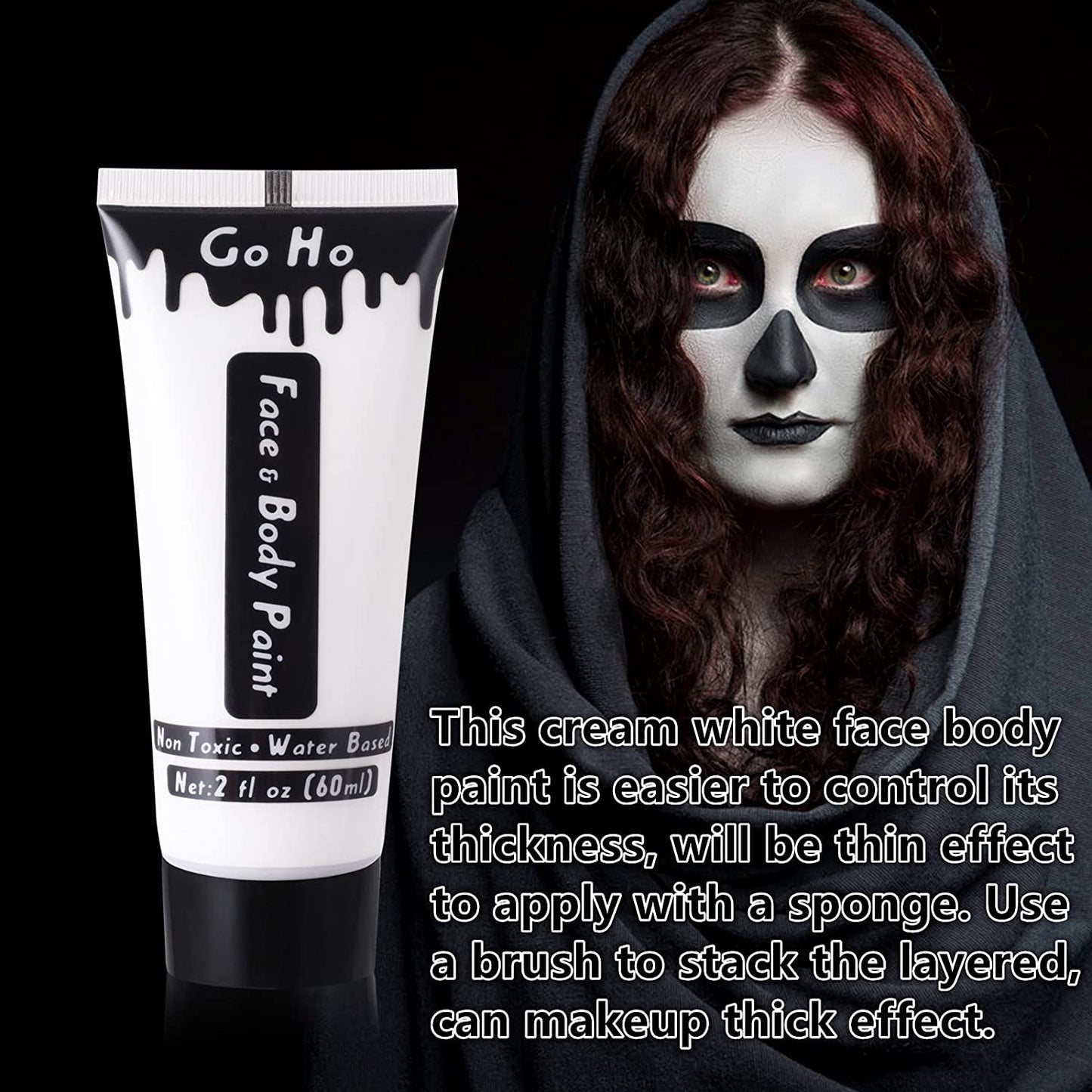 Go Ho Face & Body Paint Non-Toxic Water Based Clown Make-up For Party 60 ml