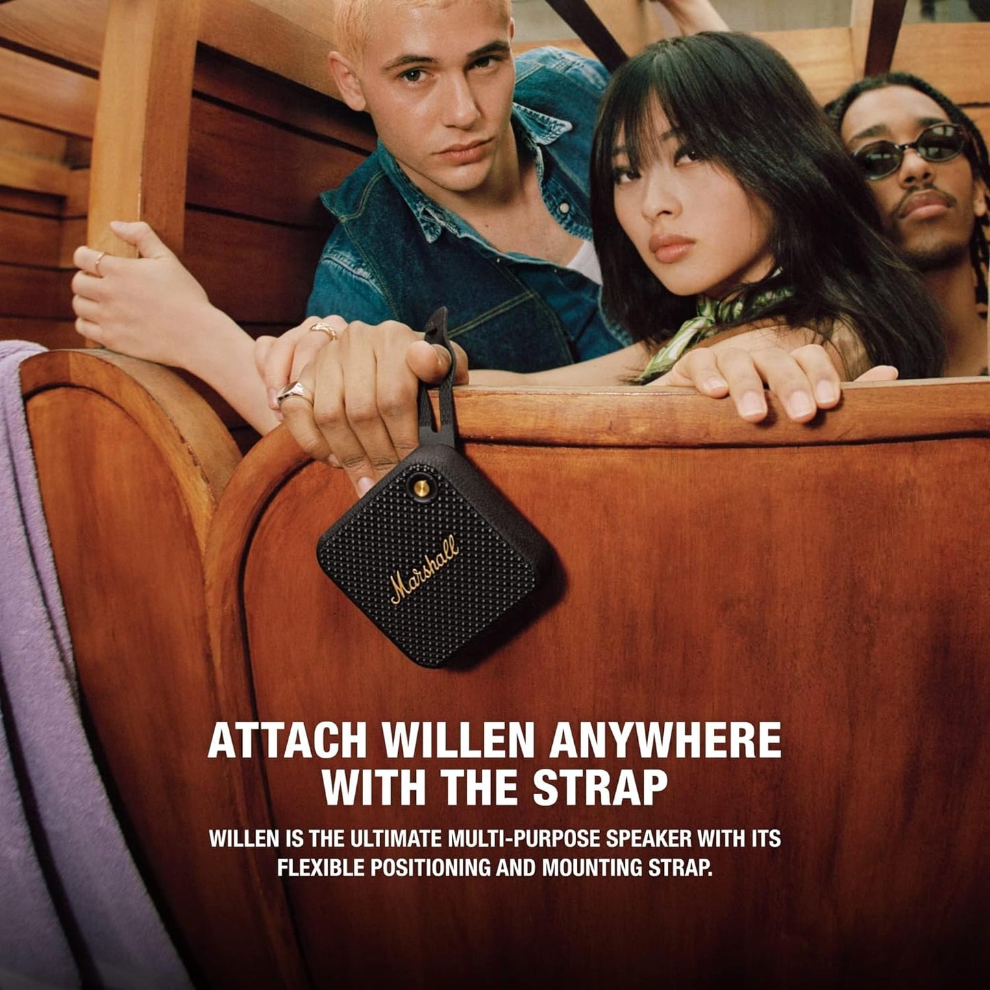 Marshall Willen Portable Bluetooth Speaker Black & Brass+