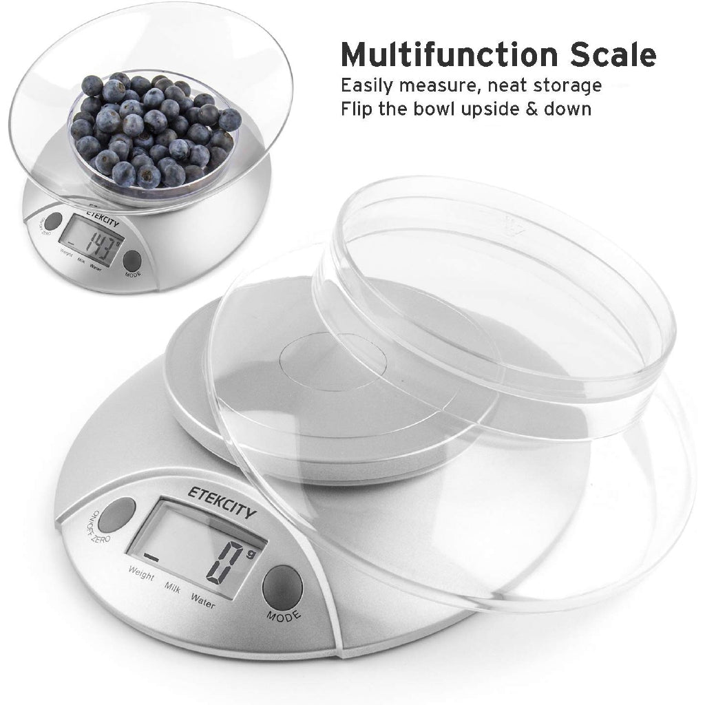 Etekcity Digital Kitchen Food Scale and Multifunction Weight Scale, 11 lb, 5kg