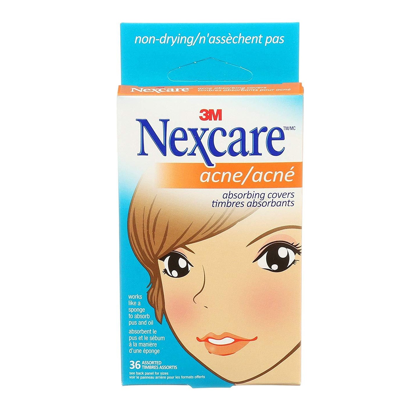 Nexcare Acne Absorbing Covers Two Sizes 36 Count value pack, PACKAGING MAY VARY