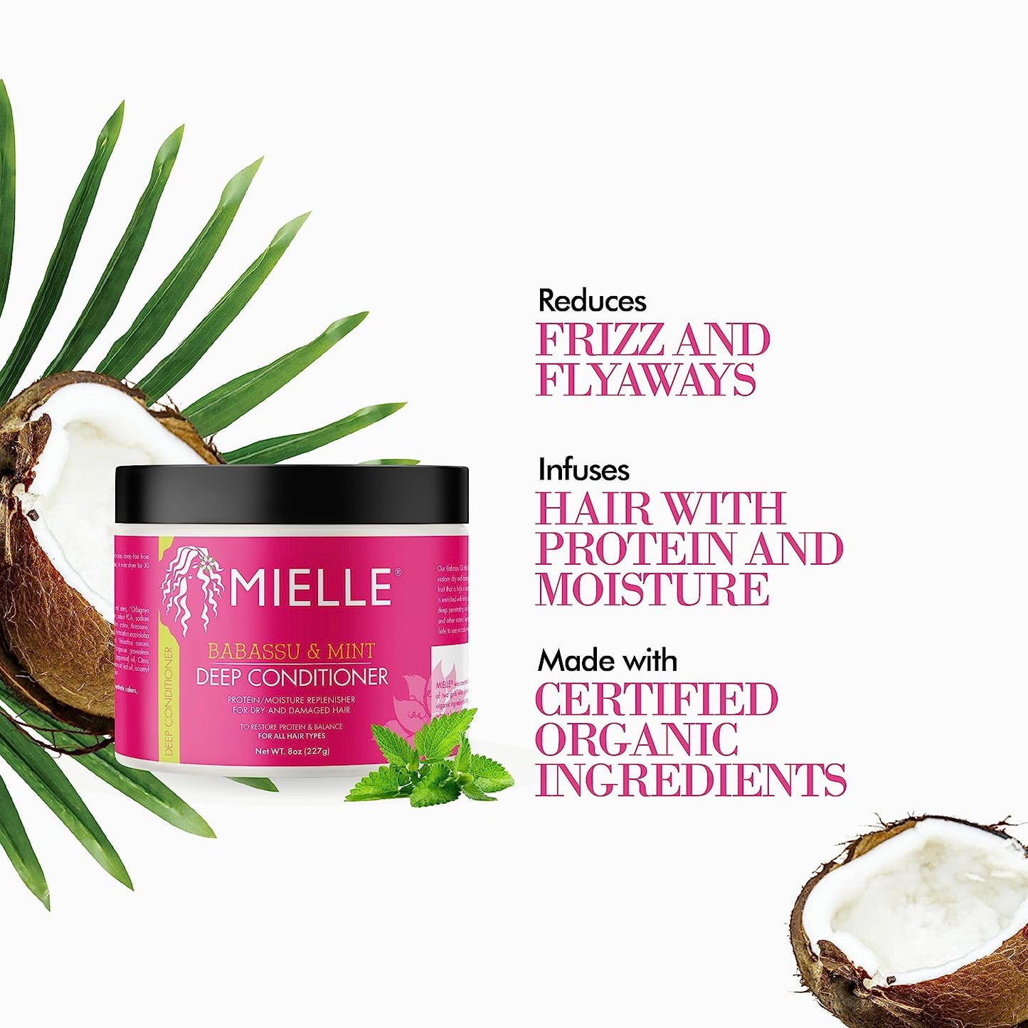 Mielle Babassu & Mint Deep Conditioner For All Hair Types 8 oz (227g)