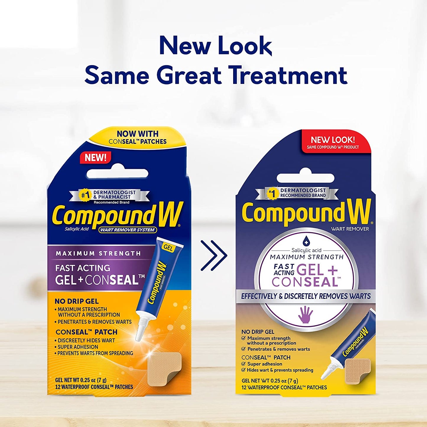 Compound W Wart Remover Fast Acting Gel + Conseal Effectively & Discretely Removes Warts - 7g