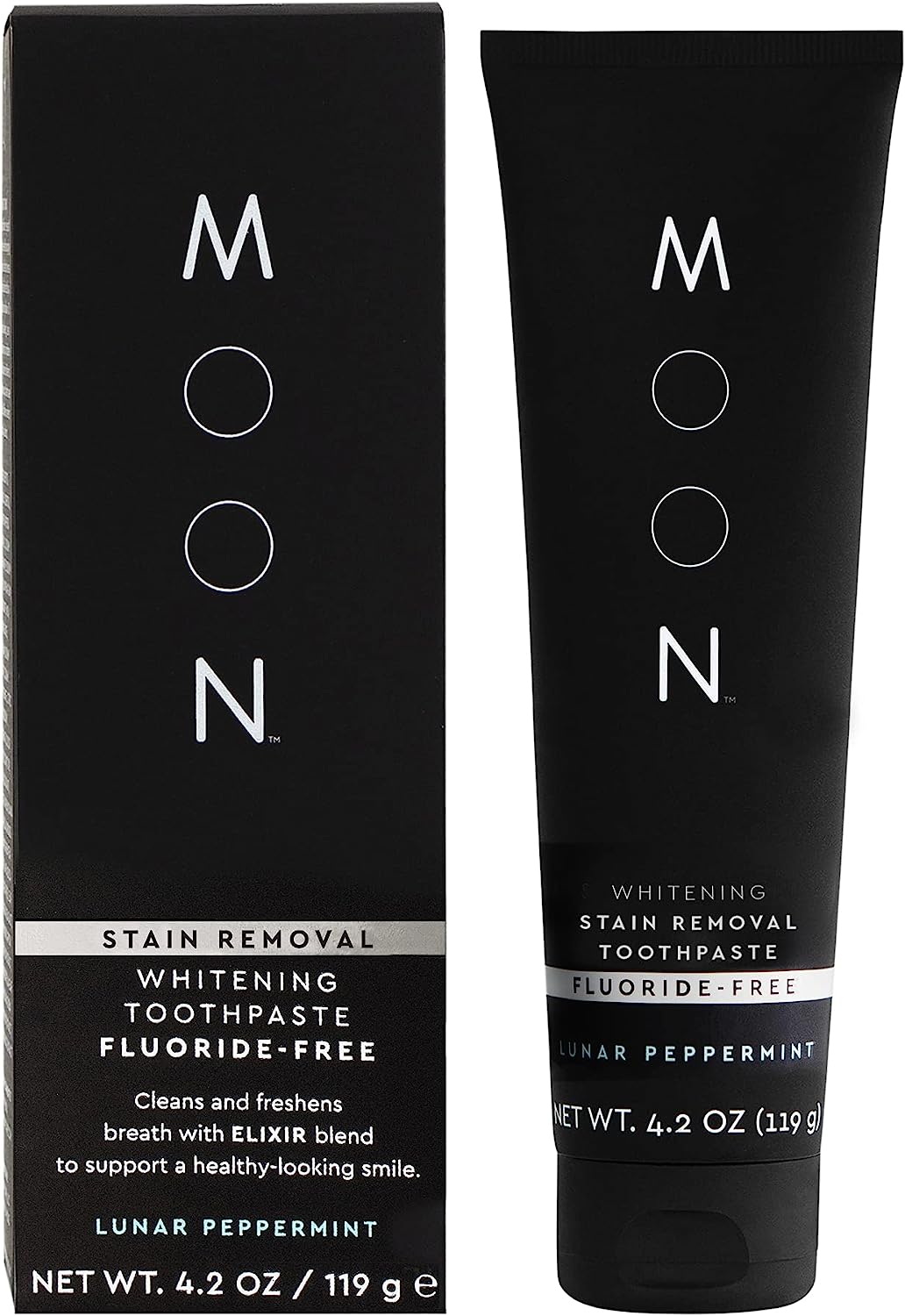 Moon Stain Removal Flouride-Free Whitening Toothpaste Lunar Peppermint 4.2oz / 91mL