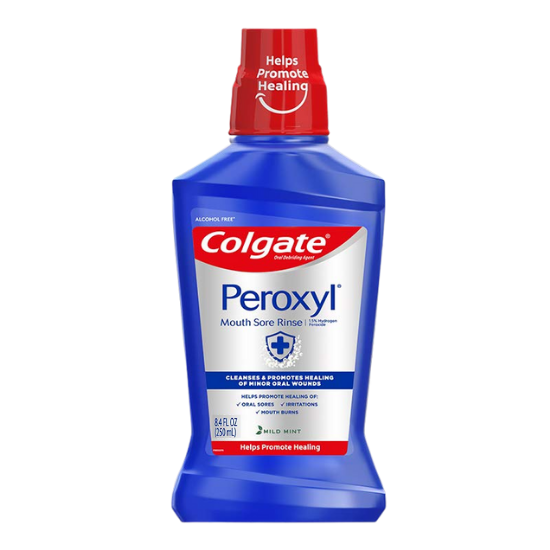 Colgate Peroxyl Mouth Sore Rinse, Mild Mint Alcohol Free, 8.4 fl.oz / 250ml
