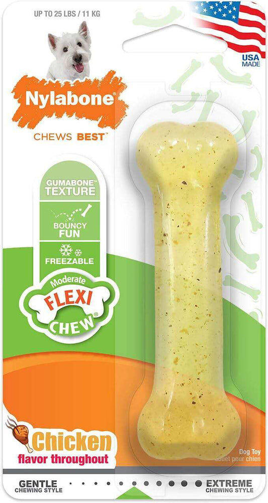 Nylabone Flex Moderate Chew Dog Toy Chicken NCF202P - 0.32 oz