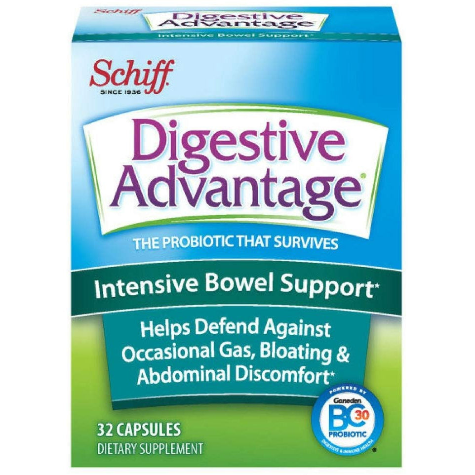 Schiff Digestive Advantage Intensive Bowel Support Probiotic Supplement, 32 Capsules