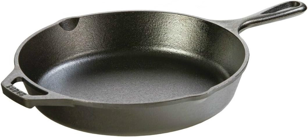 LODGE 5 Piece Cast Iron Set, 10.5" Griddle, 8" Skillet, 10.25" Skillet, 10.25" Dutch Oven, and 10.25" Lid