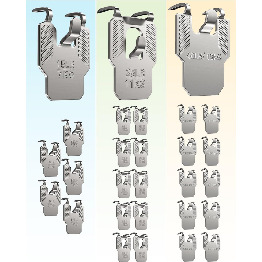 Drywall Picture Hangers Claw 15/25/40 lb Heavy Duty Wall Hooks, 25-Pack