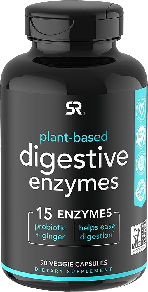 Sports Research Plant-Based Digestive Enzymes Helps Ease Digestion - 90 Veggie Capsules
