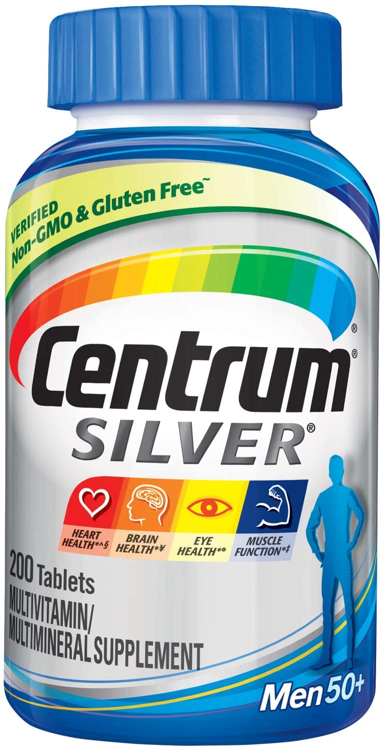 Centrum Silver Multivitamin / Multimineral Supplement Tablet, For Men Age 50+, 200 Count