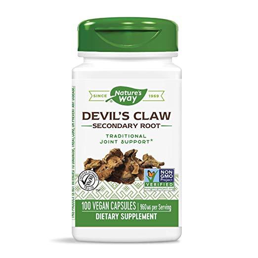 Nature's Way Devil’s Claw Secondary Root 960 mg, 100 Vegetarian Capsules (Packaging May Vary)