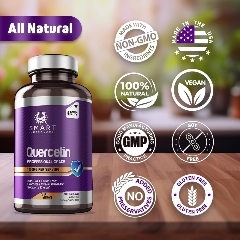 Smart Nutralabs Quercetin 1000mg Per Serving 180 Capsules