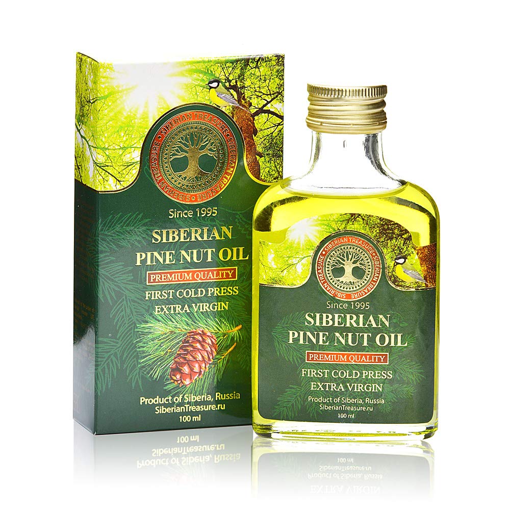Siberian Treasure Siberian Pine Nut Oil Premium Quality First Cold Press Extra Virgin, 3.4 fl.oz / 100ml