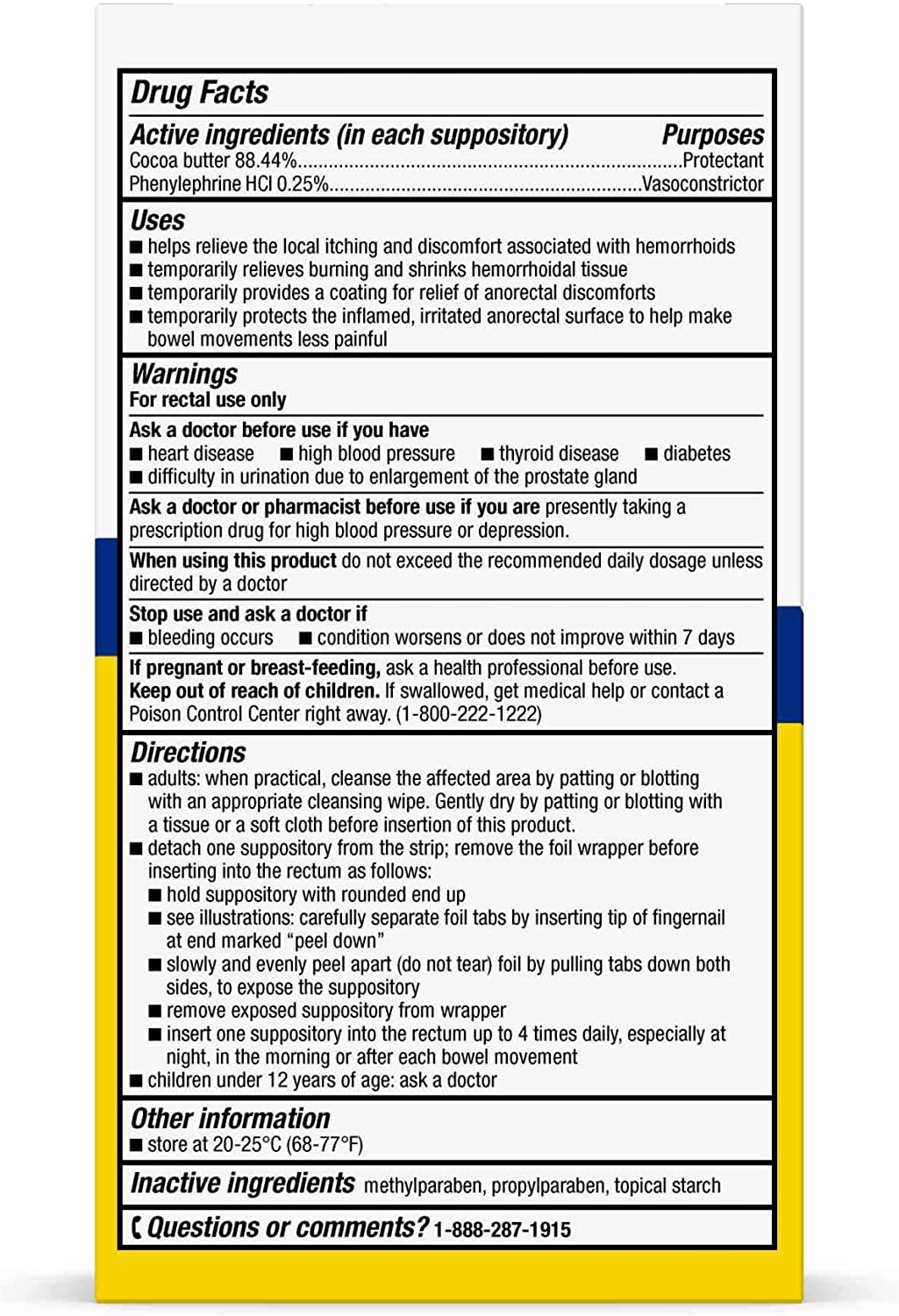Equate Hemorrhoidal Suppositories Soothing & Nighttime Relief, 24 Suppositories