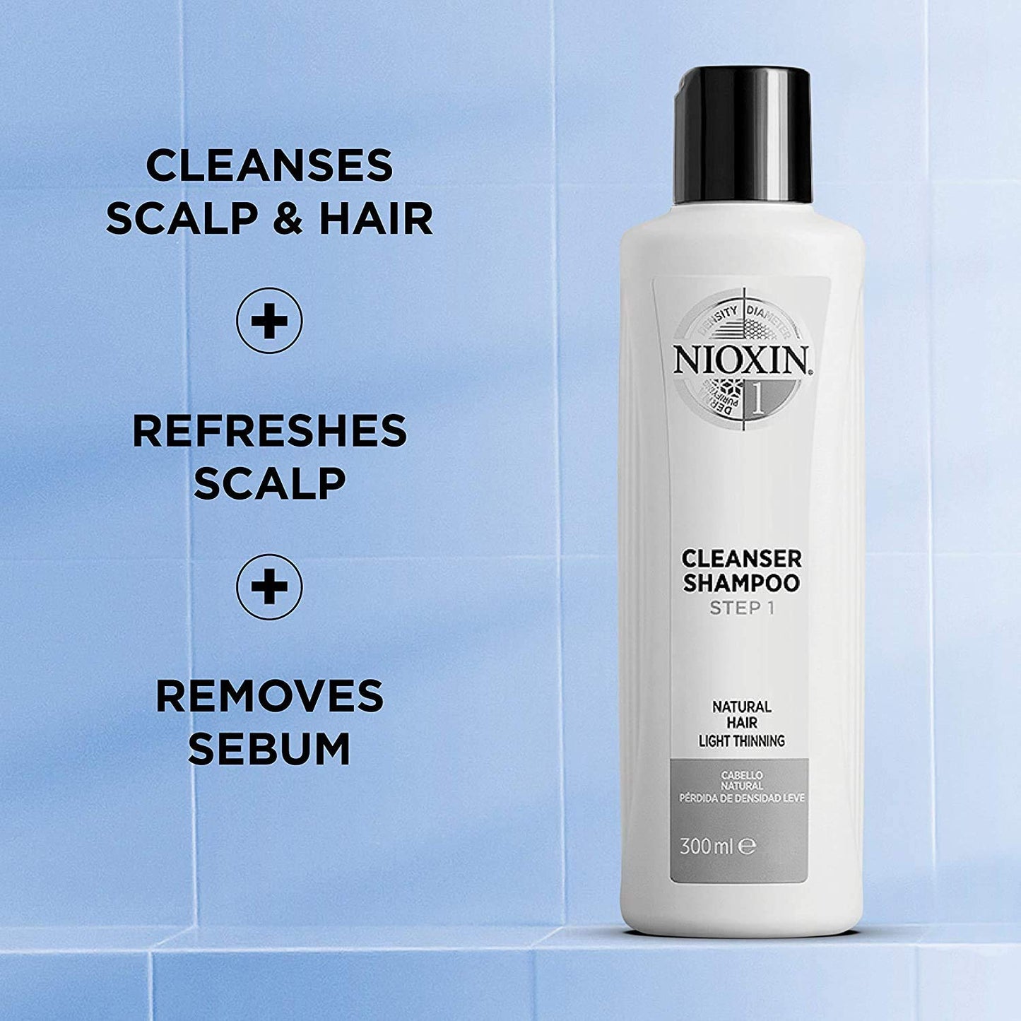 Nioxin Cleanser Shampoo System 1, Step 1, Natural Hair Light Thinning, 300ml