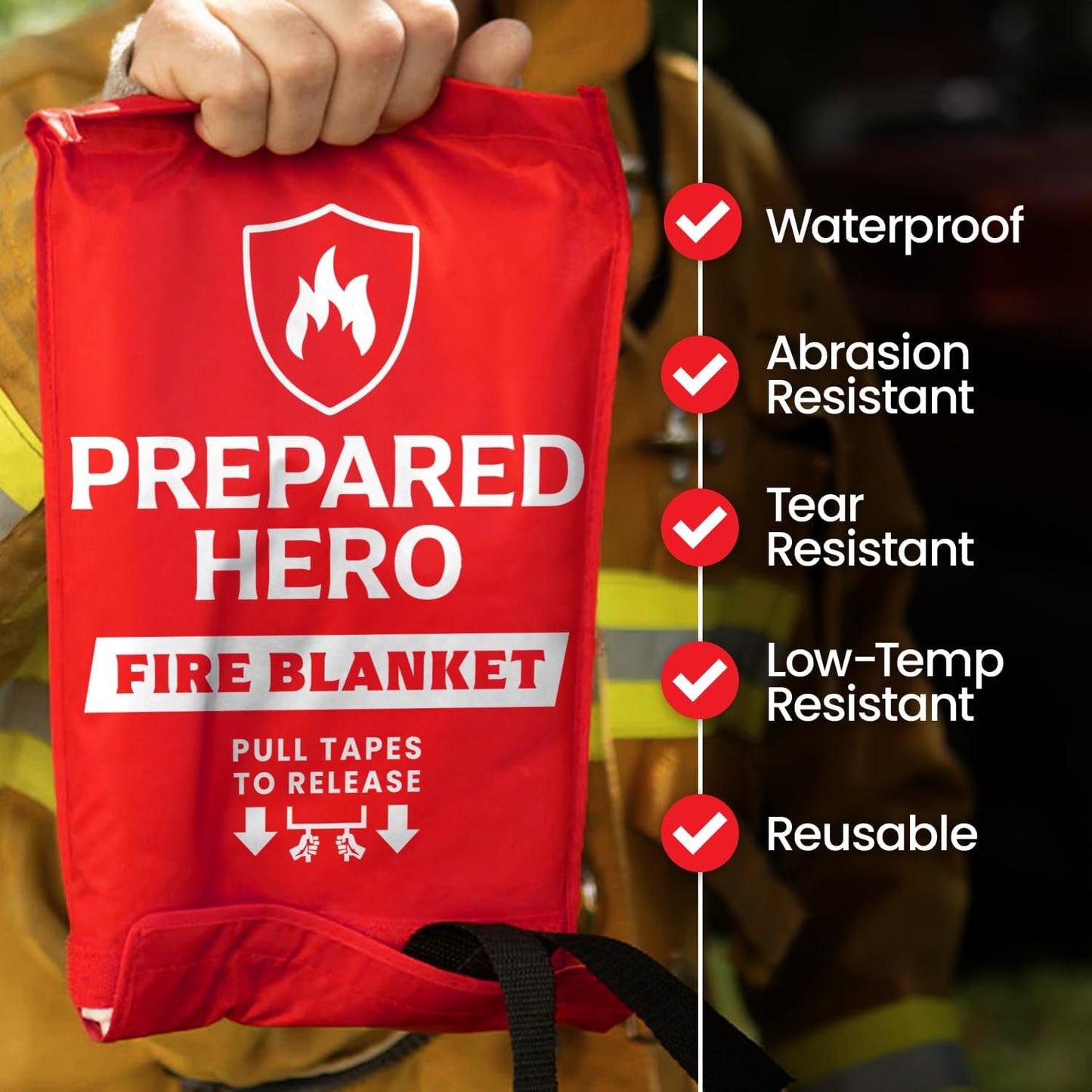 Prepared Hero Fire Blanket 100cm x 100cm (1 Count)