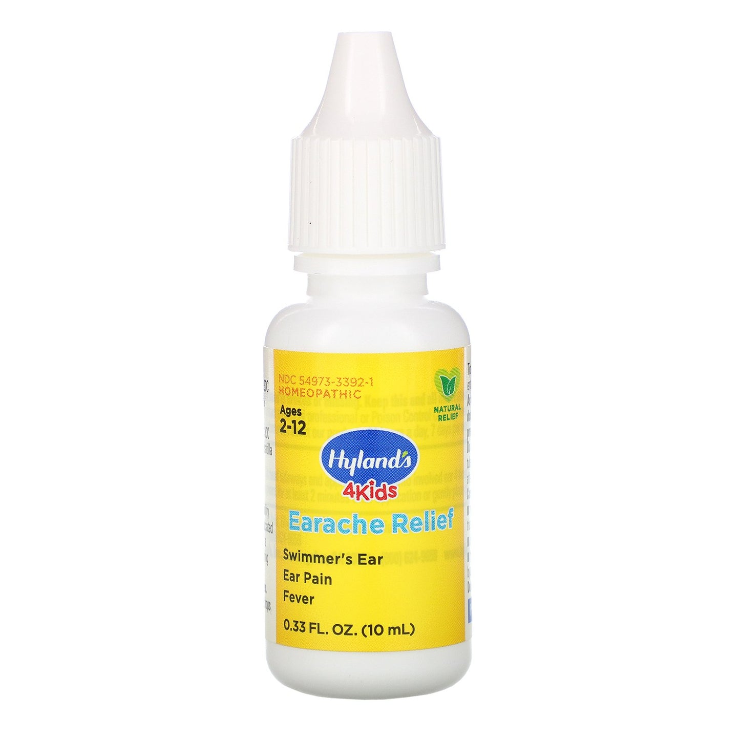 Hyland's 4Kids Earache Relief, Natural Relief for Swimmer's Ear, Ear Pain & Fever for Ages 2-12, 0.33 fl.oz / 10 ml