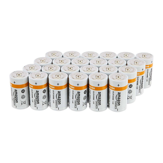 AmazonBasics C Cell 1.5 Volt Everyday Alkaline Batteries, 24 Pack