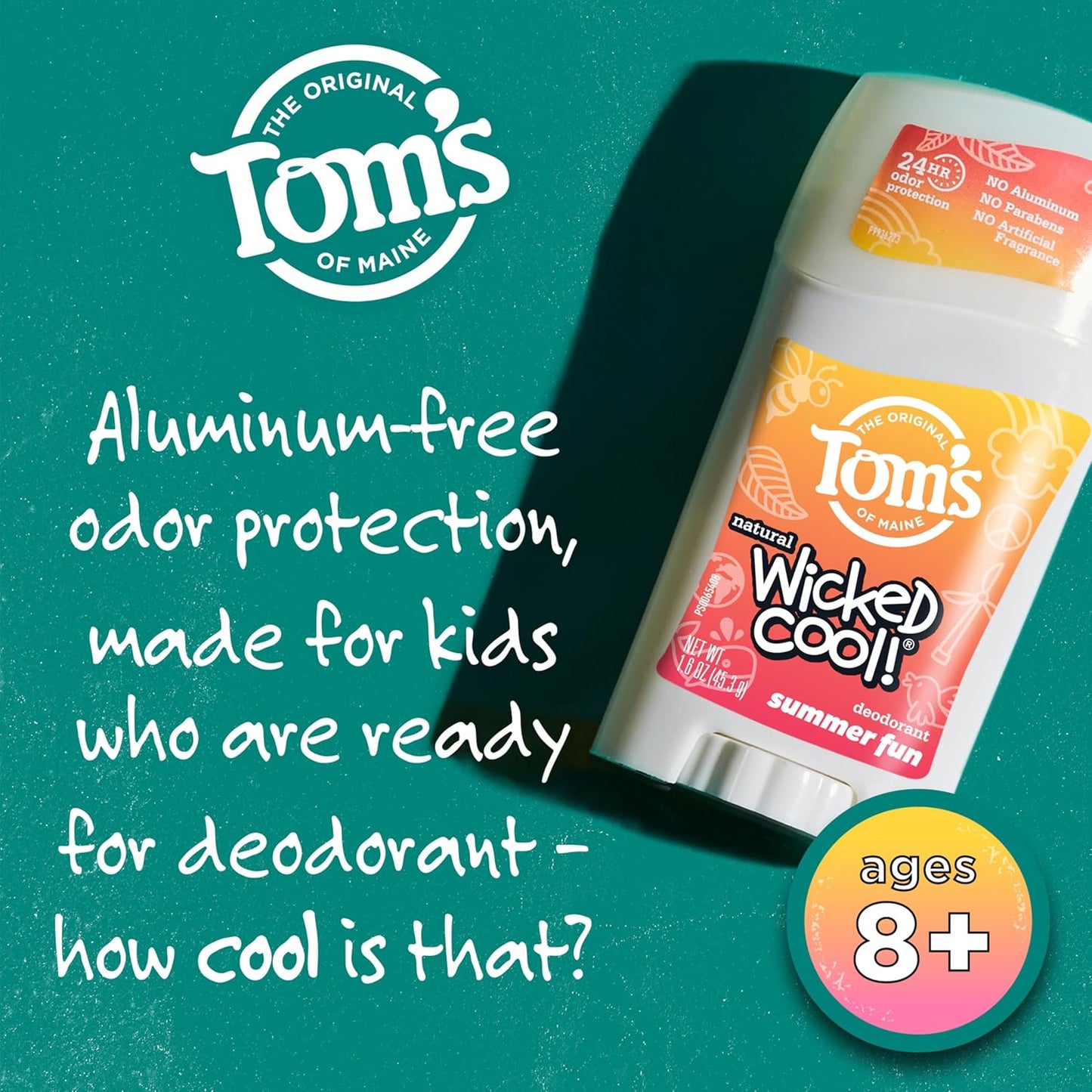 Tom's of Maine Natural Wicked Cool Summer Fun Deodorant, 45.3 g / 1.6 oz.