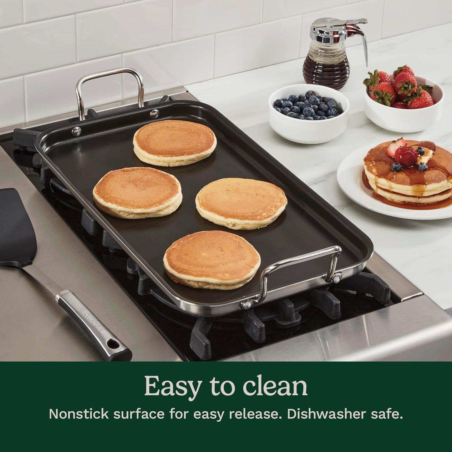 Cuisinart Griddle Skillet Nonstick Double Burner 10x18-Inch MCP45-25NSP1, 1 Piece