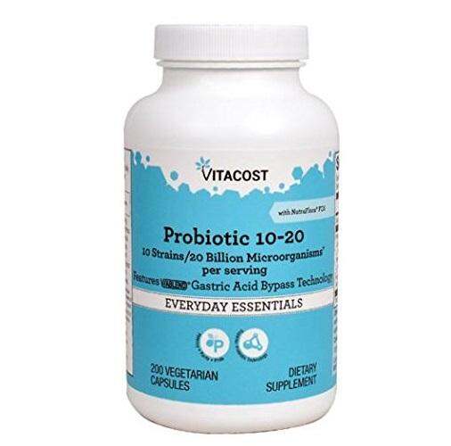 Vitacost Probiotic 10-20 10 Strains/20 Billion Microorganisms per serving (200 Vegetarian Capsules)