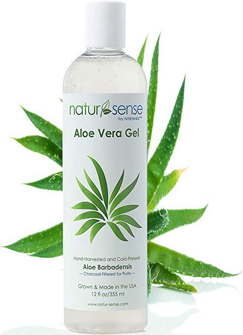Organic Aloe Vera Gel Great for Face, Hair, Sunburn Relief - 12 oz. (PACKAGING MAY VARY)