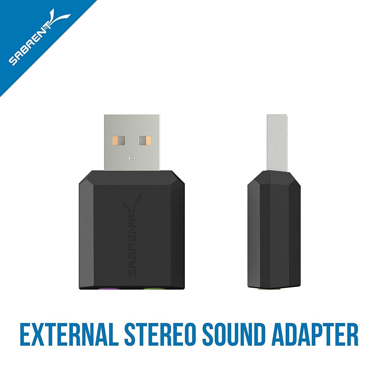 Sabrent USB External Stereo Sound Adapter for Windows and Mac (USB Type-A)