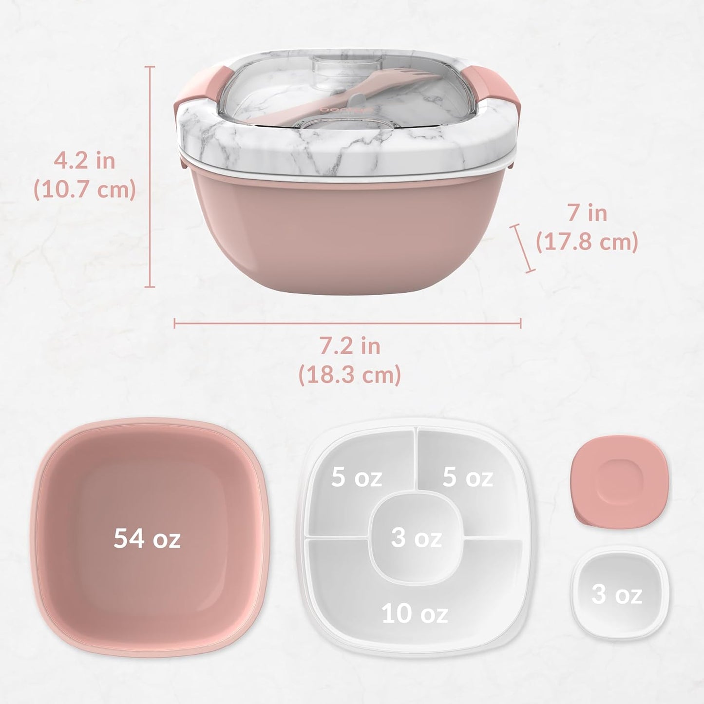 Bentgo All-in-One Salad Container (Blush Marble)