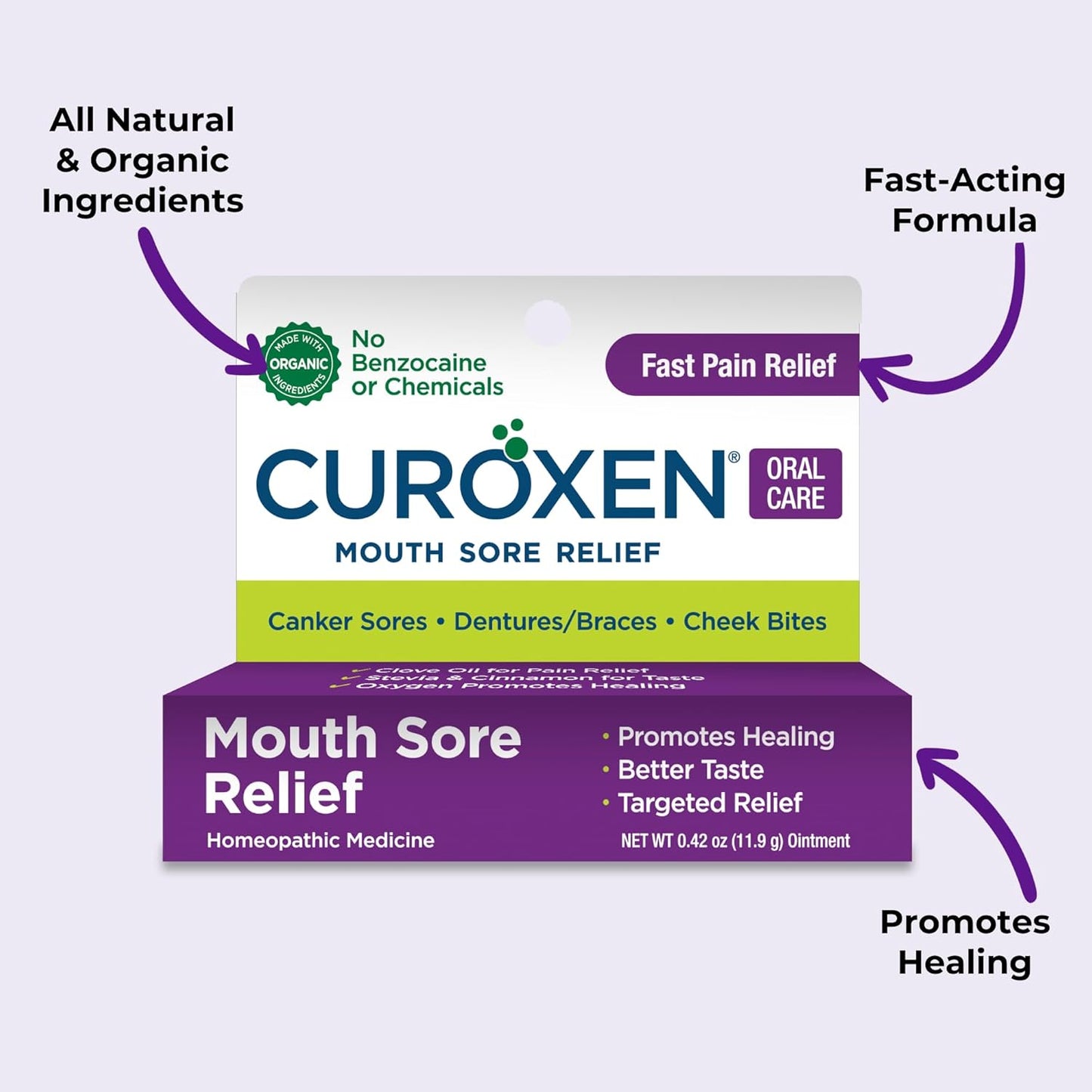 Curoxen Mouth Sore Relief Ointment 0.42 oz / 11.9g