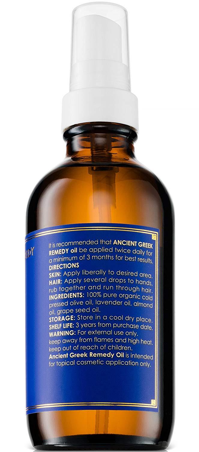 Ancient Greek Remedy Organic Blend of Olive, Lavender, Almond and Grapeseed Oil 4 oz